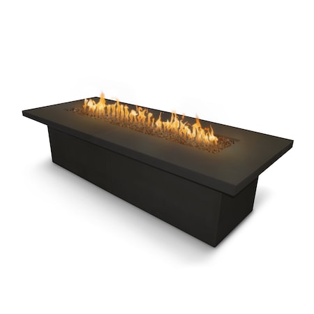 The Outdoor Plus 120 Rectangular Newport Fire Table, GFRC Concrete, Black, Plug & Play Electronic Ignition, Natural Gas OPT-NPTT120EKIT-BLK-NG